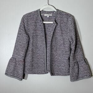 Women’s Size S LOFT Tweed Bell Sleeve Jacket- Sells For $90 New